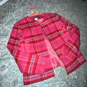 Vintage Cropped Plaid Jacket